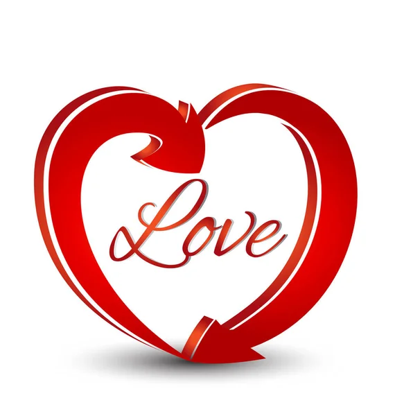 Láska srdce tvar šipky ikona — Stockový vektor