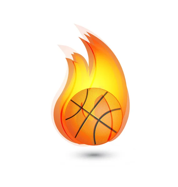 Μπάσκετ στο εικονίδιο λογότυπου πυρκαγιάς — Διανυσματικό Αρχείο