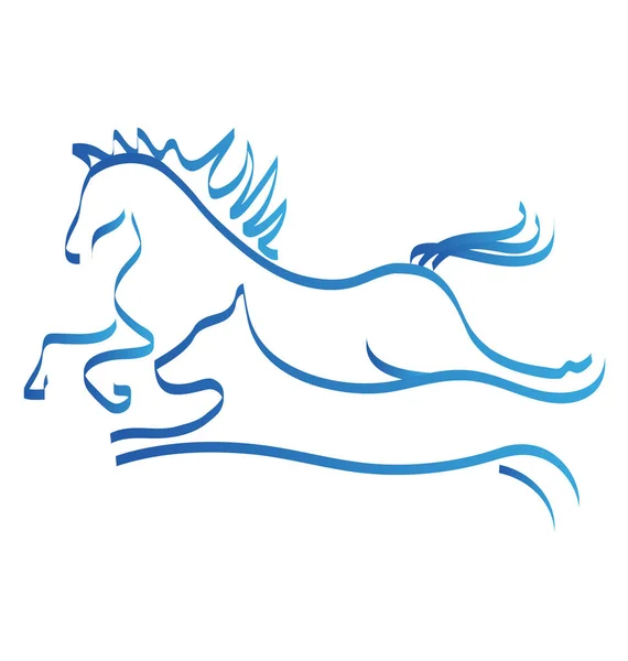 Cavalo e cão linha arte vetor logotipo símbolo — Vetor de Stock