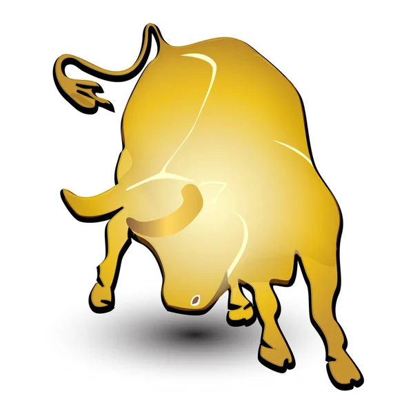 Gouden stier symboolpictogram — Stockvector