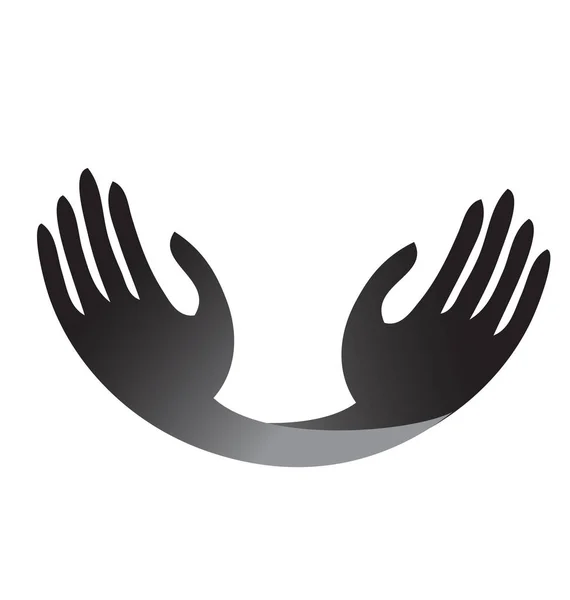 Mãos esperançosas logotipo do ícone unidade — Vetor de Stock