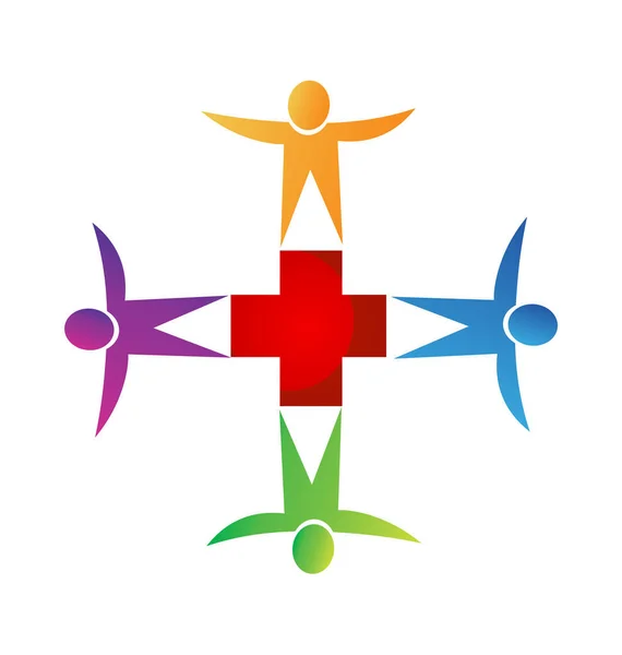 Logo ikon tim medis darurat orang - Stok Vektor