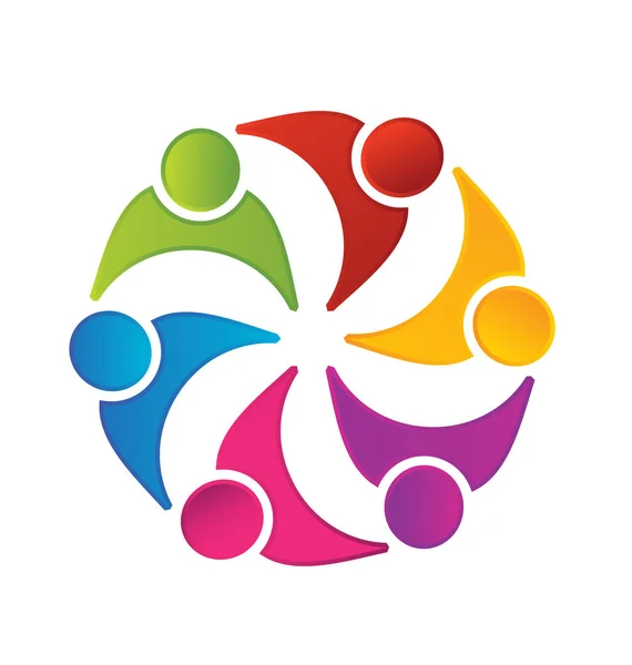 Logotipo de ícone de grupo de amontoamento de trabalho em equipe —  Vetores de Stock