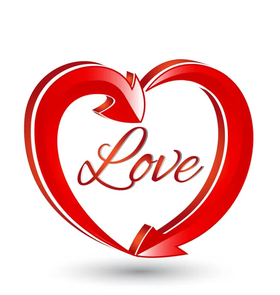 Miłość serca kształt strzałki ikony — Wektor stockowy