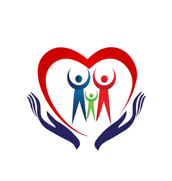 Family heart holding hands icon — Stock Vector