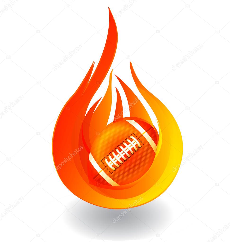 Football on fire logo