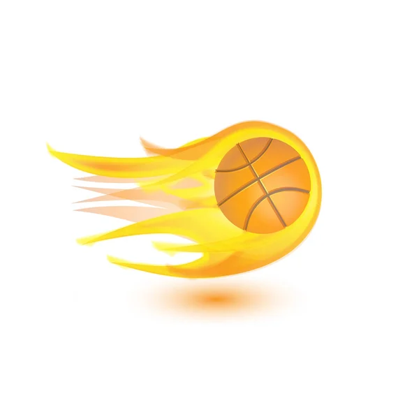 Icono de fuego de llama de baloncesto — Vector de stock