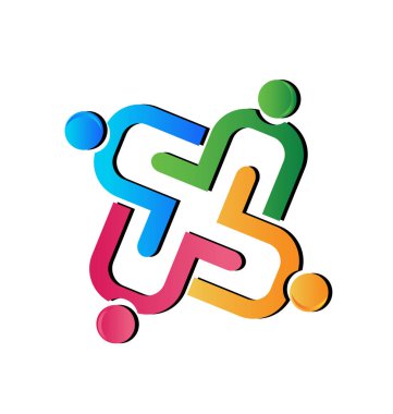 Yardım insanlar rakamlar eli ekip çalışması logo vektör