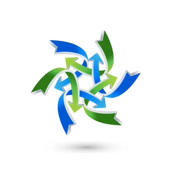 Logo společnosti recyklace směr šipky — Stockový vektor