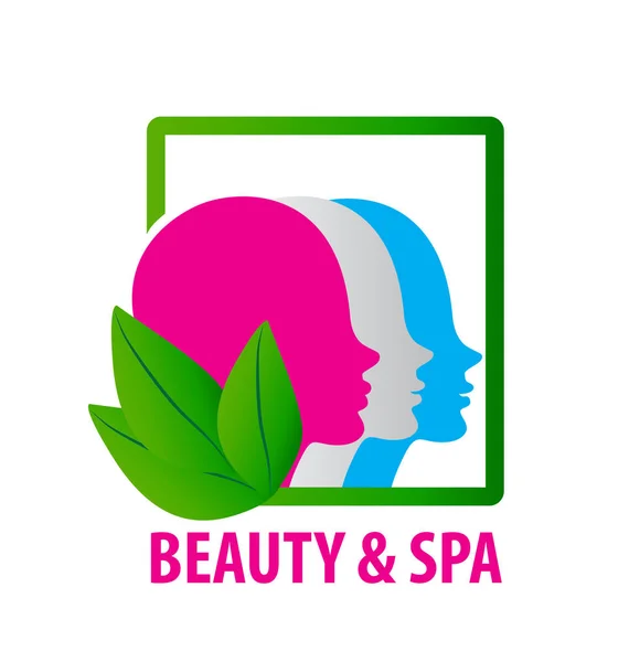 Schoonheid gezichten mode spa logo — Stockvector