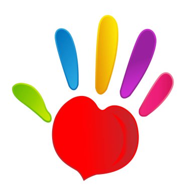 Çocuk el baskı simge vektör