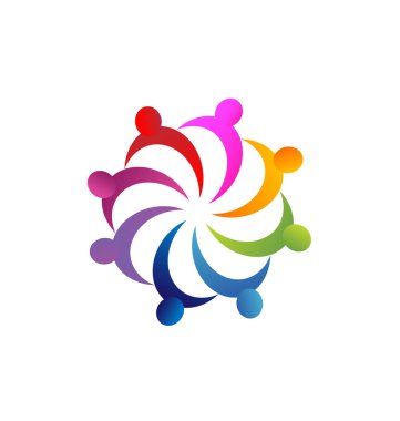 Logo vektör bir araya gelen grup çalışması