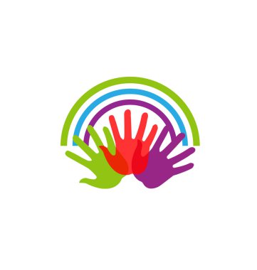 Yaratıcı grup eller vektör logosu