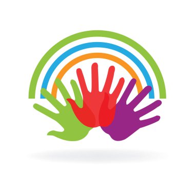 Yaratıcı grup eller vektör logosu