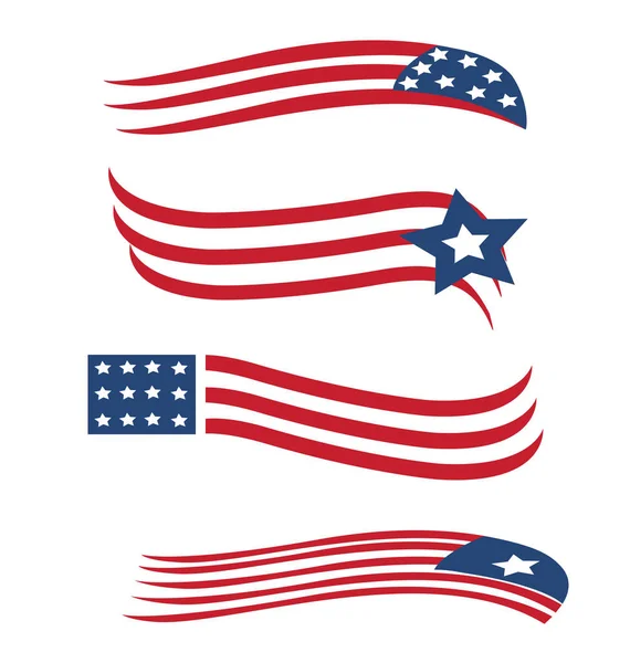 Amerika ABD yıldız ve çizgili bayrak ayarlanır