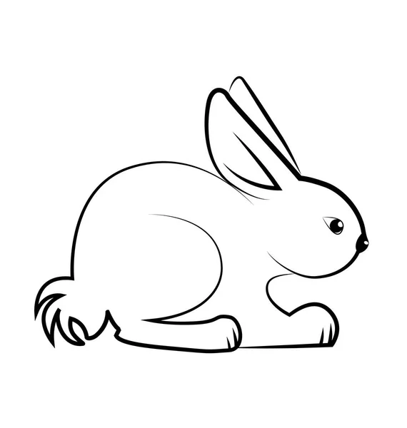 Векторный дизайн линии кролика — стоковый вектор
