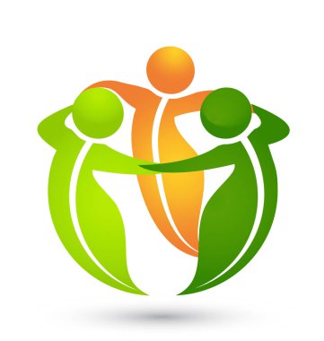 Yaprak insanlar grup destek vektör logosu
