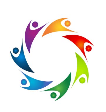 Ekip çalışması destekleyici insanlar logo vektör