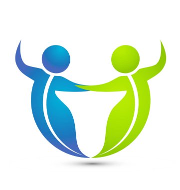 Yaprak figürü insanların birlikte dans logo vektör