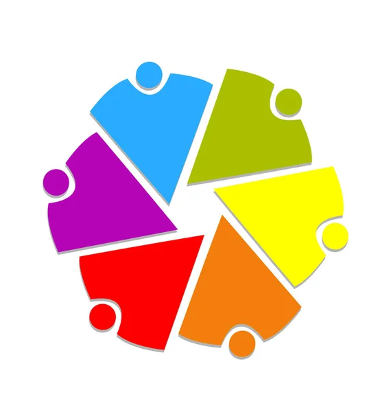 Mensen uit het bedrijfsleven teamwerk en grafiek vector logo — Stockvector