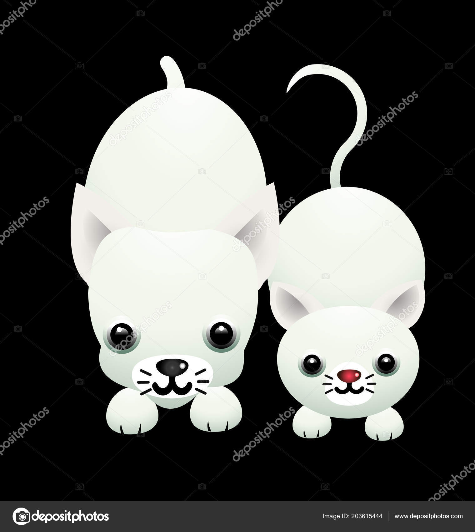 Illustration De Vecteur De Dessin Animé Chat Et De Chien