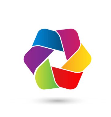 Soyut renkli kurdeleler kimlik iş, simge vektör