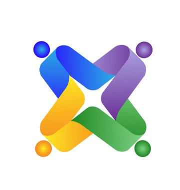 Ekip çalışması Özet kimlik insanlar vektör simgesi