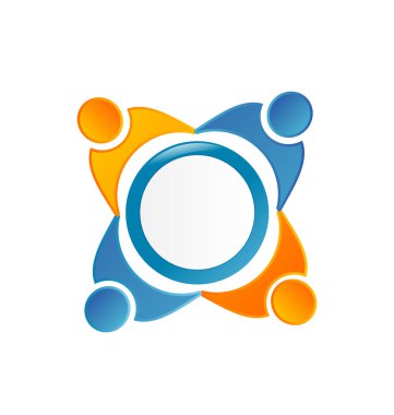 Takım çalışması iş adamları birlikte simge vektör çalışma