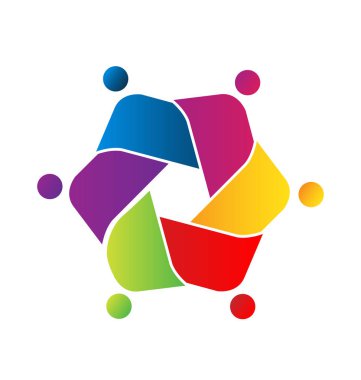 Ekip çalışması soyut renkli kurdeleler kimlik iş, simge vektör