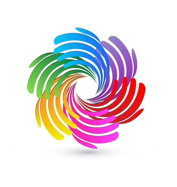 Ekip çalışması soyut eller logo vektör