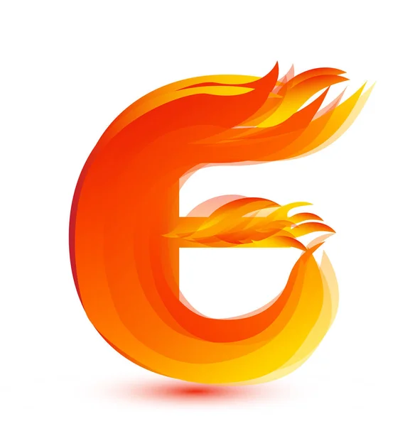 Letter E in fire flame icon vector — Stock Vector
