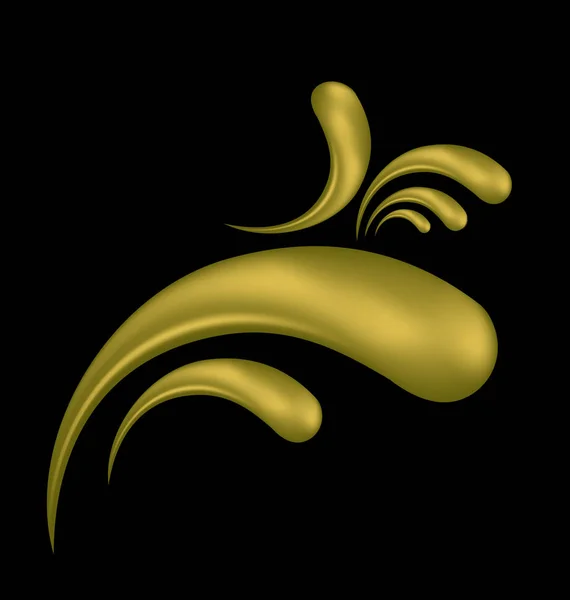 金の渦巻き模様の花のベクトル アイコン設計図 — ストックベクタ