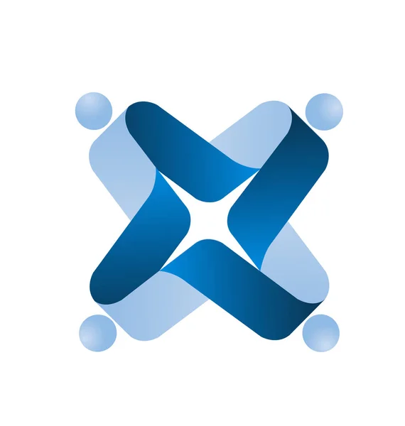 Синій команда людей групувати логотип вектор — стоковий вектор