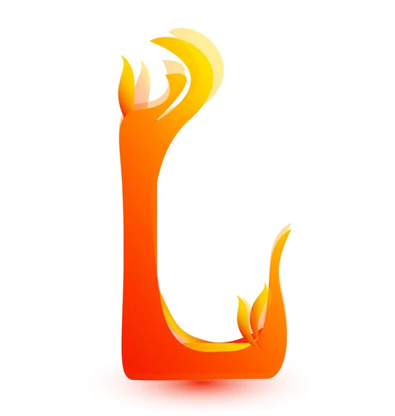 火火焰图标向量中的字母 L — 图库矢量图片