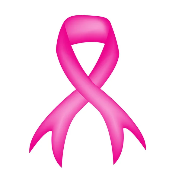 Prsu rakovina povědomí růžovou stuhou izolované ikona Vektor — Stockový vektor
