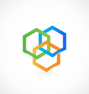 Geometrik soyut altıgen, simge logo vektör