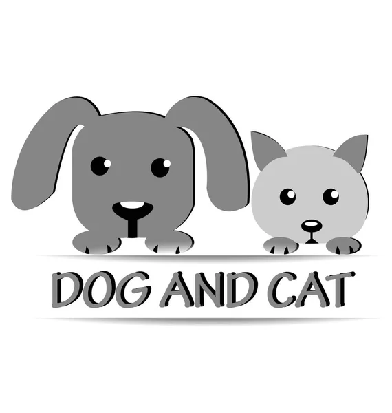 Logo vecteur visage chien et chat — Image vectorielle