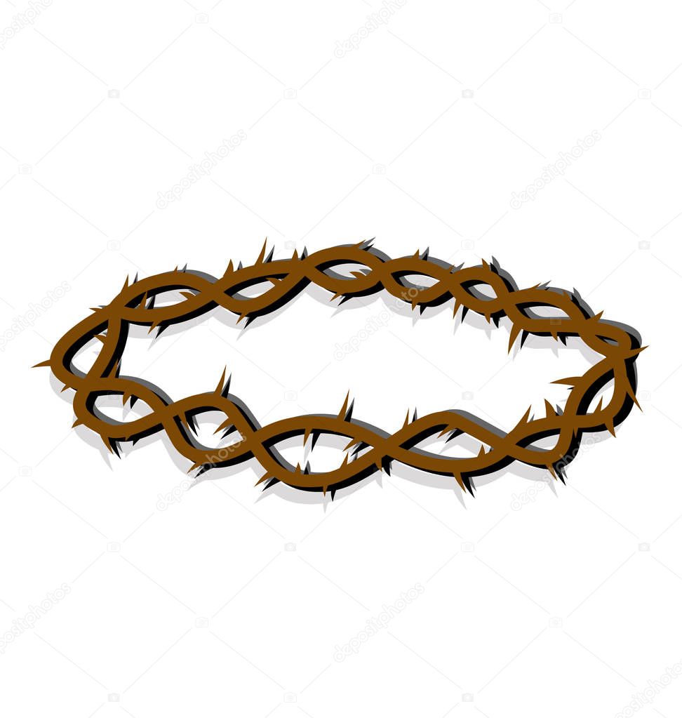Crown of thorns, icon vector