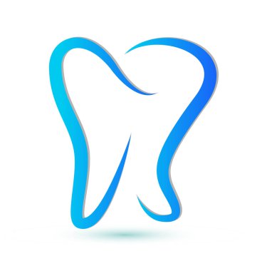 Mavi dalgalı diş diş stilize simge vektör