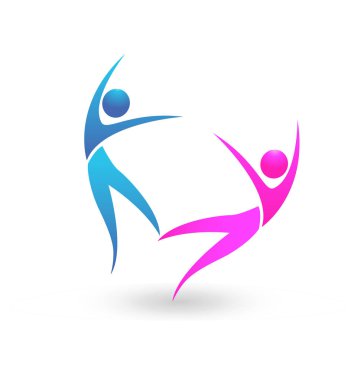 İnsanlar çift dans eden simge vektör