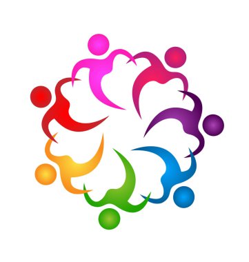 Ekip çalışması insanlar ellerini simge vektör holding