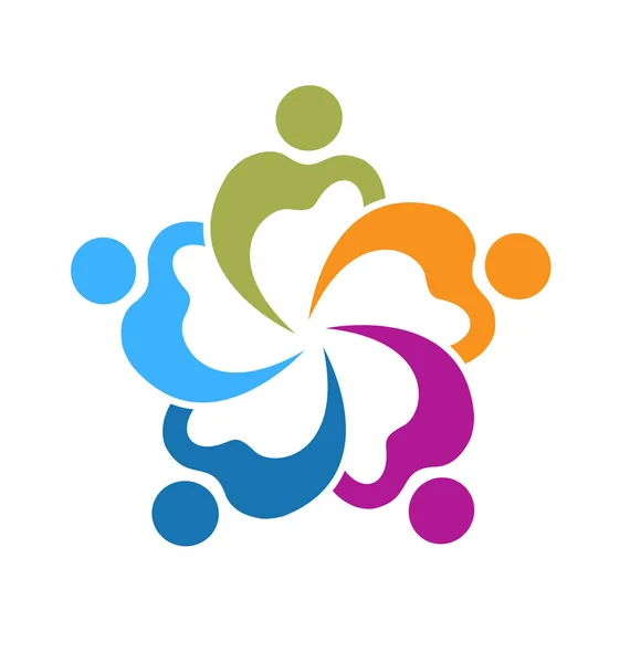 Kalp grup takım insanlar logo vektör