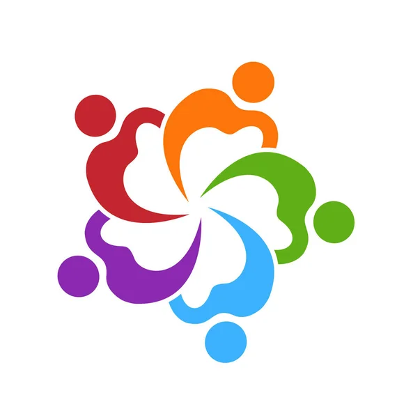 Καρδιά ομάδα ομάδα ανθρώπων διάνυσμα λογότυπο — Διανυσματικό Αρχείο