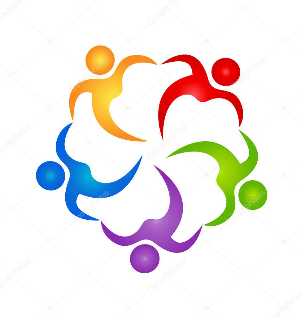 Teamwork people holding hands icon vector
