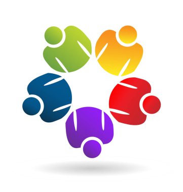 Birlikte çalışan ekip çalışması kişiler logo vektör