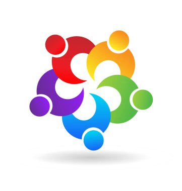 Oluşturmak için takım çalışması ve yaratıcılık, simge vektör insanlar bir takım olarak çalışma