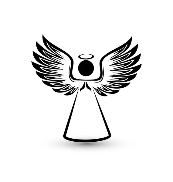 Vetor ícone silhueta anjo — Vetor de Stock