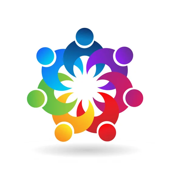 İnsanlar takım birlik birlikte vektör logosu — Stok Vektör
