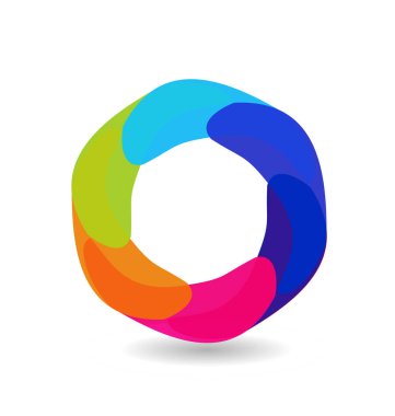 Daire, simge vektör farklı tonları olan soyut daire