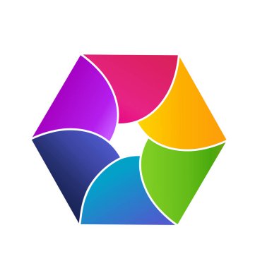 Renkli Altıgen şekil, simge vektör